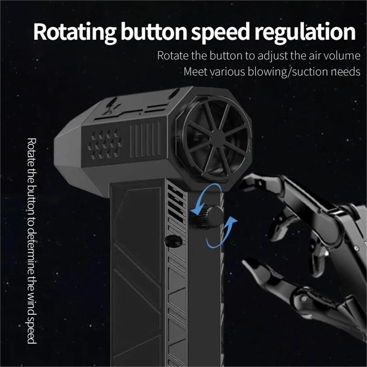 Electric Air Duster Jet Fan with 4 Nozzles 12000mAh Powerful Air Blower Brushless Motor Fan Dust Removal BBQ Blowers(A No Vacuum kit)