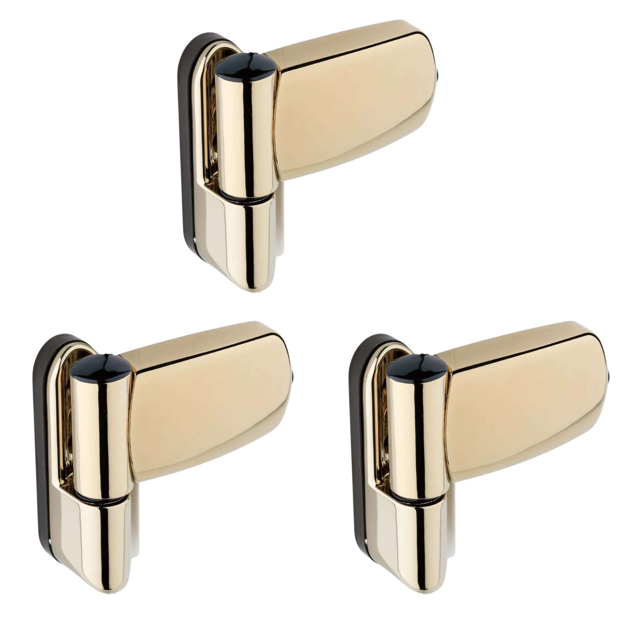 [FIXINGS DIRECT] Ultimate UPVC Double Glazing Door Flag Hinge (White, Black, Gold, Chrome, Grey) High Security, Fully Adjustable 85mm x 89mm Flag Hinge for Composite Doors (3, Gold)