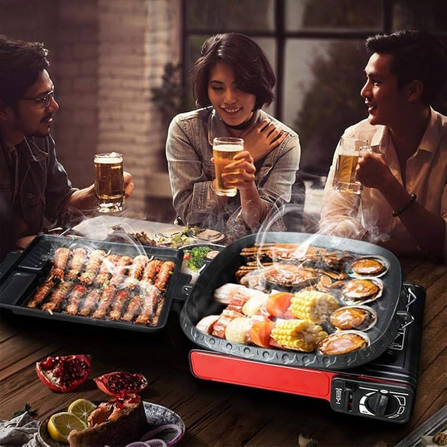 サムギョプサル焼肉用プレート鉄板 浴びんだ防止コーティング 丸型 30cm Amazon｜KAZARIKO サムギョプサル 焼肉プレート 鉄板焼き 直火式