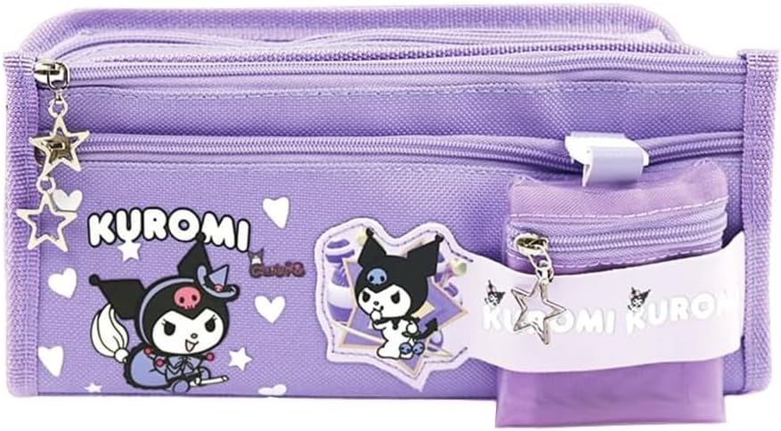 Sanrio Kuromi Purple High Capacity Multi-Eye Pen Holder Pencil Case