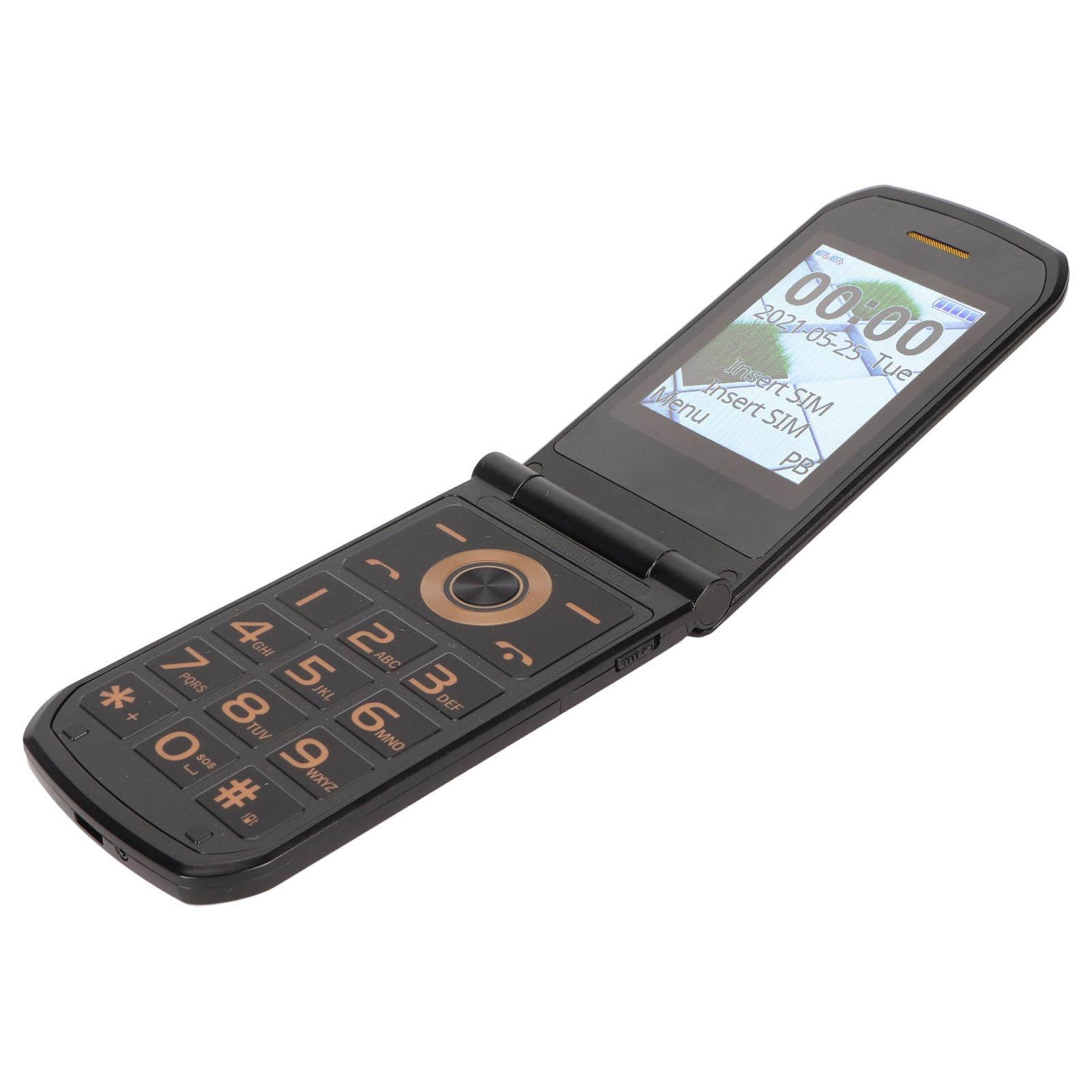 Telefon z klapką na Dwie Karty, Bateria 4800 MAh, Kolorowy Ekran Zewnętrzny o Przekątnej 1,77 Cala, Telefon z klapką dla Seniorów 4G, Pozycjonowanie GPS, kompatybilność z szeroką