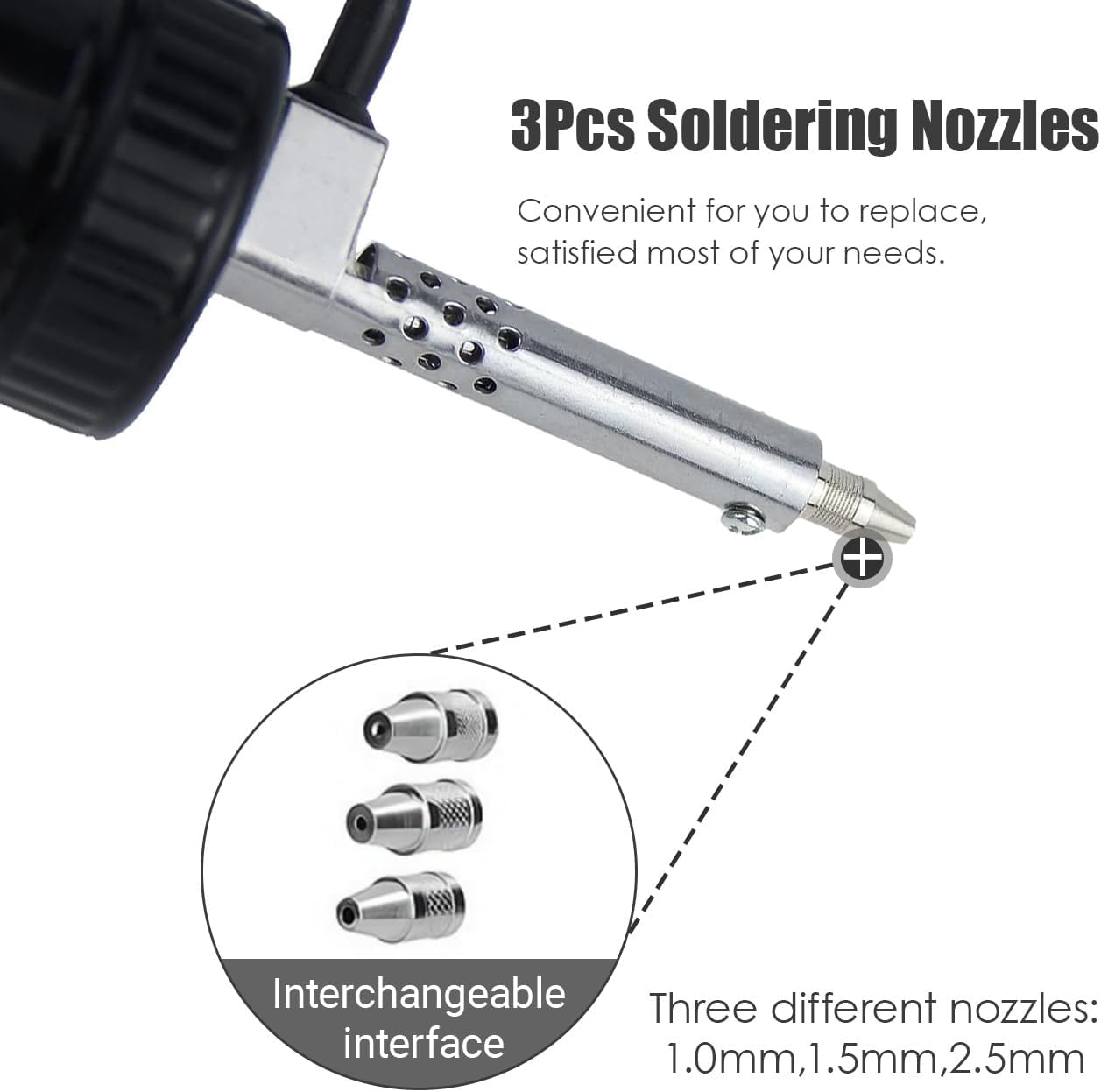Solder Sucker Desoldering Pump, Automatic Electric Desoldering Gun Station Sucking Vacuum Pump AC110V 30W Iron Tin Solder Removal Repair Tool with 3pc Soldering Suction Tips