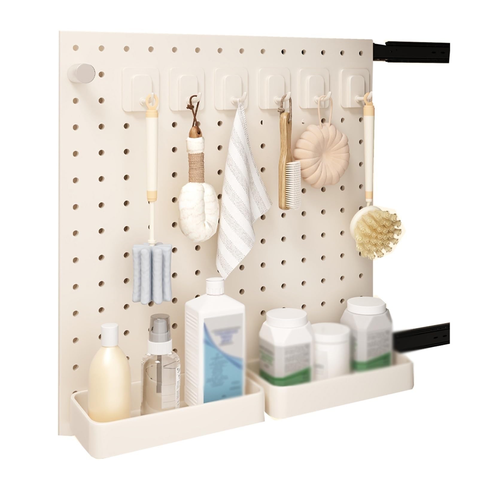 HJLKDYM Spice Rack Organizer for Cabinet, Slide Out Spice Racks, Multi-Purpose Slide Rails Storage Shelves for Bathroom Kitchen Under Sink(50x50cm)