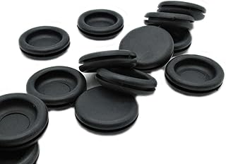 25mm Rubber Grommets - Panel Plug 32mm OD Rubber Hole Plug Fits 1.6 Thick Panel - Flush Plug - Black Rubber Grommet Without Hole (15)