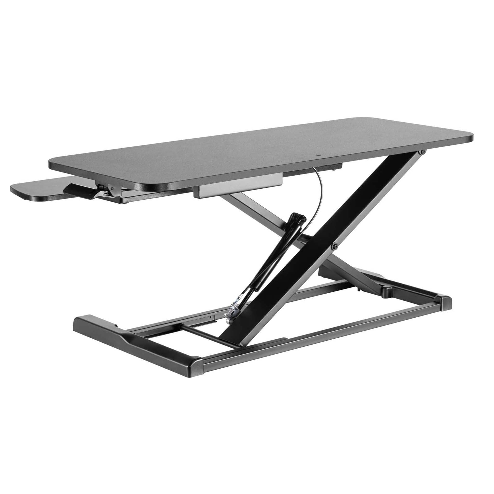 Wiltec Schreibtischaufsatz mit Tastaturablage 95x40cm höhenverstellbarer Steh-Sitz-Pult für Laptops