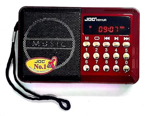 جوك راديو قرآني رقمي، مشغل MP3 محمول، مع مصحف إلكتروني ناطق، ٤٠ قارئ، تفسير وأدعية ودروس دعوية، أحمر