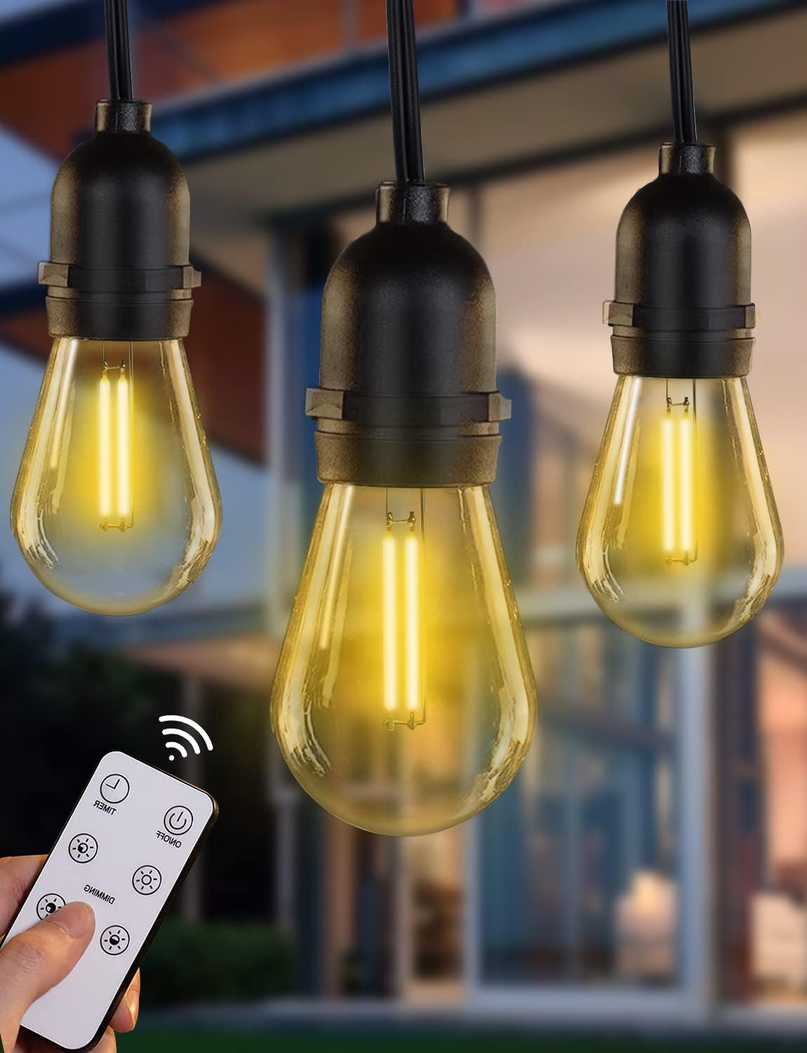 Dimmer String Lights,51.5Ft/15M Led String Lights Outdoor 15+(1