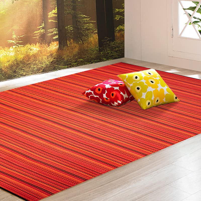 Wefavor Reversible Outdoor/Indoor Plastic Rug Plastic Straw Rug Waterproof Portable Mat, Easy to Clean and Fold,Perfect for Garden, Patio, Picnic, Decking-?Red?8x10Ft?