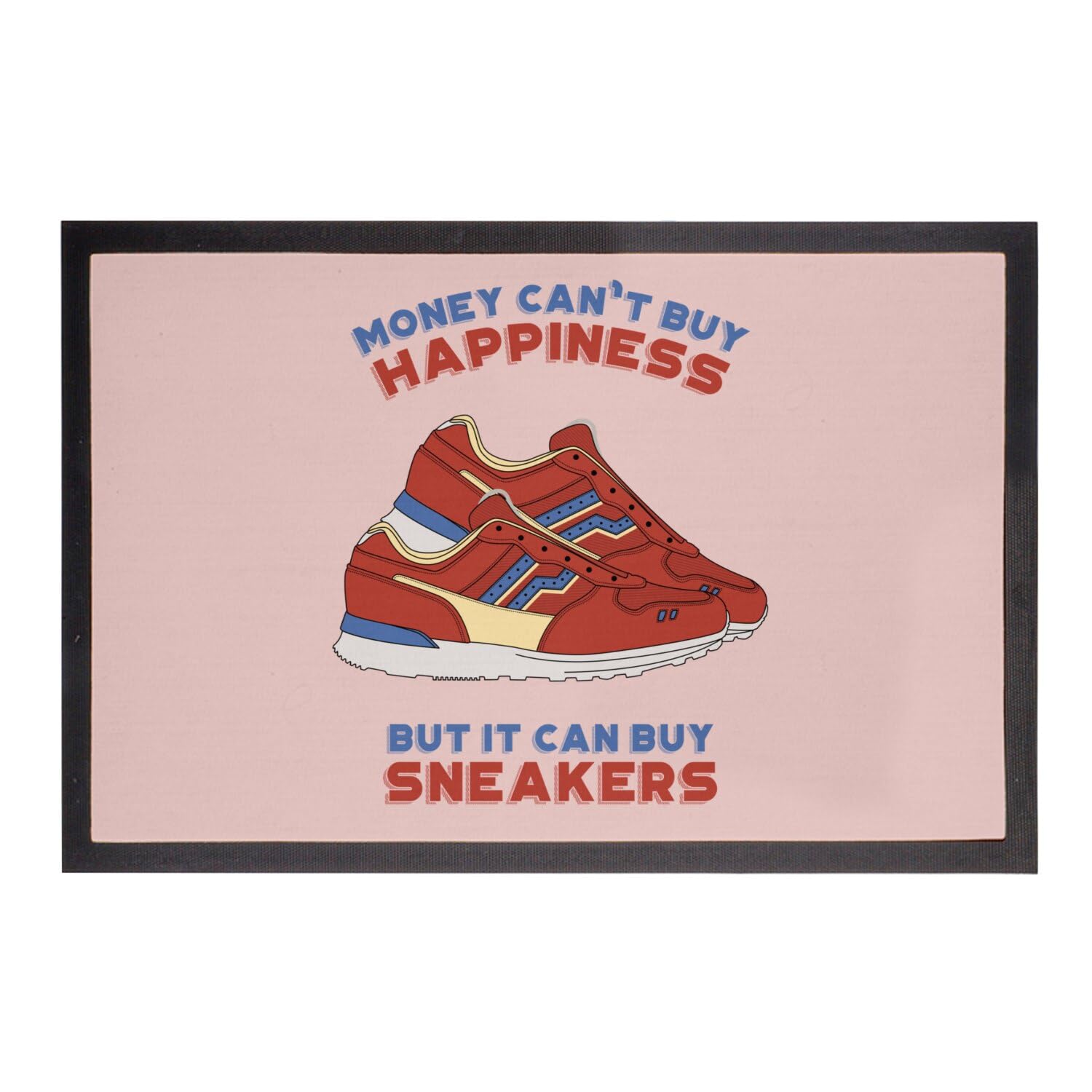 Paillasson rose sneakers tapis antidérapant grand format 75x50