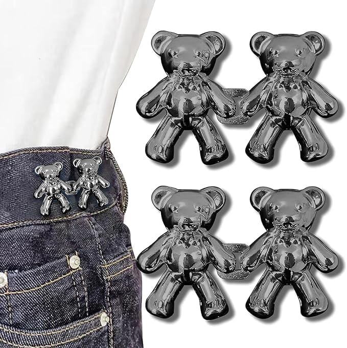 Image of Adjustable Waist Buckle for Loose Jeans Pants Pearl Detachable Instant Button Pins Tightener Fit Skirt Robe Tightening Extender Skirts Jean Teddy Clips