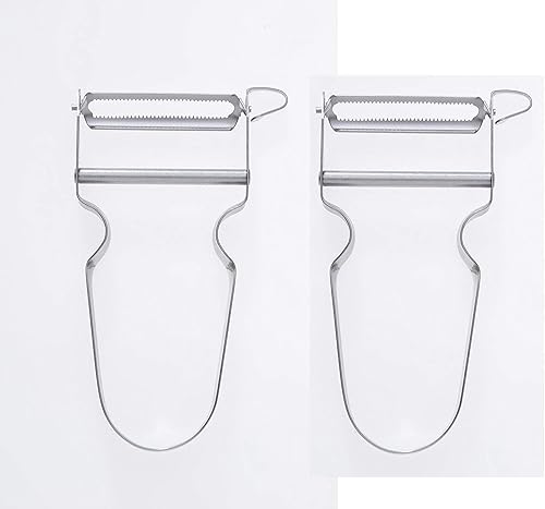 OTHER - Paquete de 2 peladores de verduras Swiss Star, hoja de acero al carbono y mango inoxidable, 15 unidades