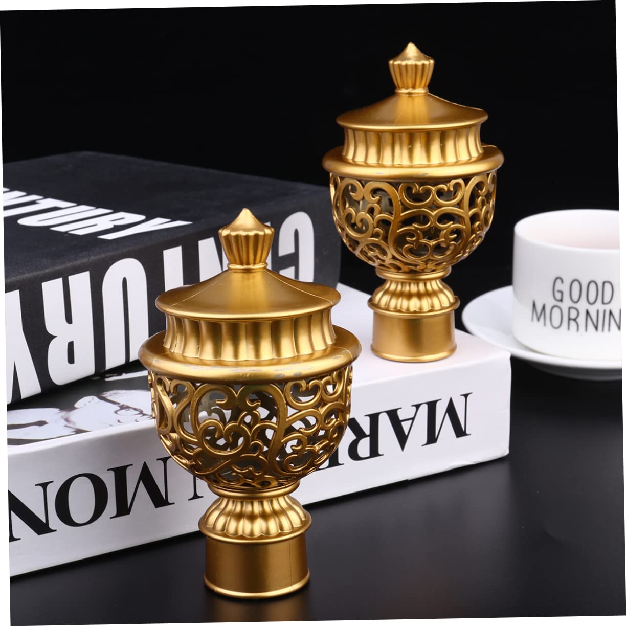 ABOOFAN 18stücke Dekorative Vorhangstangen-endstücke Retro-design Goldfarben Stilvolle Abschlusskappen Für Gardinenstangen Geeignet Für Wohnräume Schlafzimmer Und