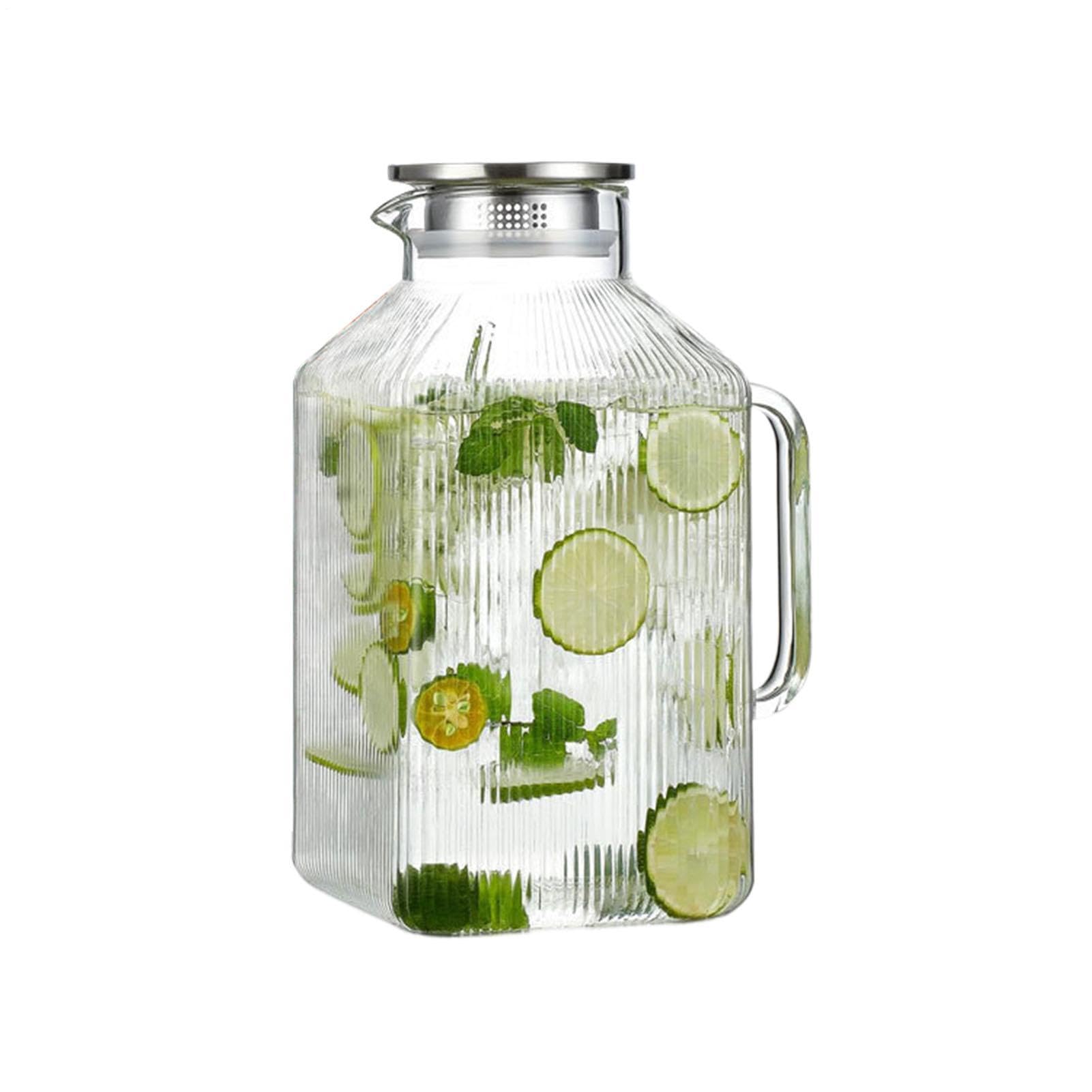 in con coperchio, trasparente, grande capacità, 3,8 l, dispenser per bevande con coperchio, per succhi di frutta, tè freddo, bevande fatte in casa, caffè, frigorifero, piano di lavoro