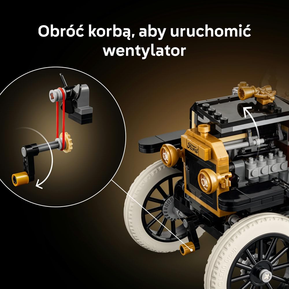 LEGO Icons Ford Model T 11376 | Model samochodu, zestaw konstrukcyjny dla dorosłych, prezent dla fana motoryzacji, dla mężczyzn i kobiet, 1060 elementów