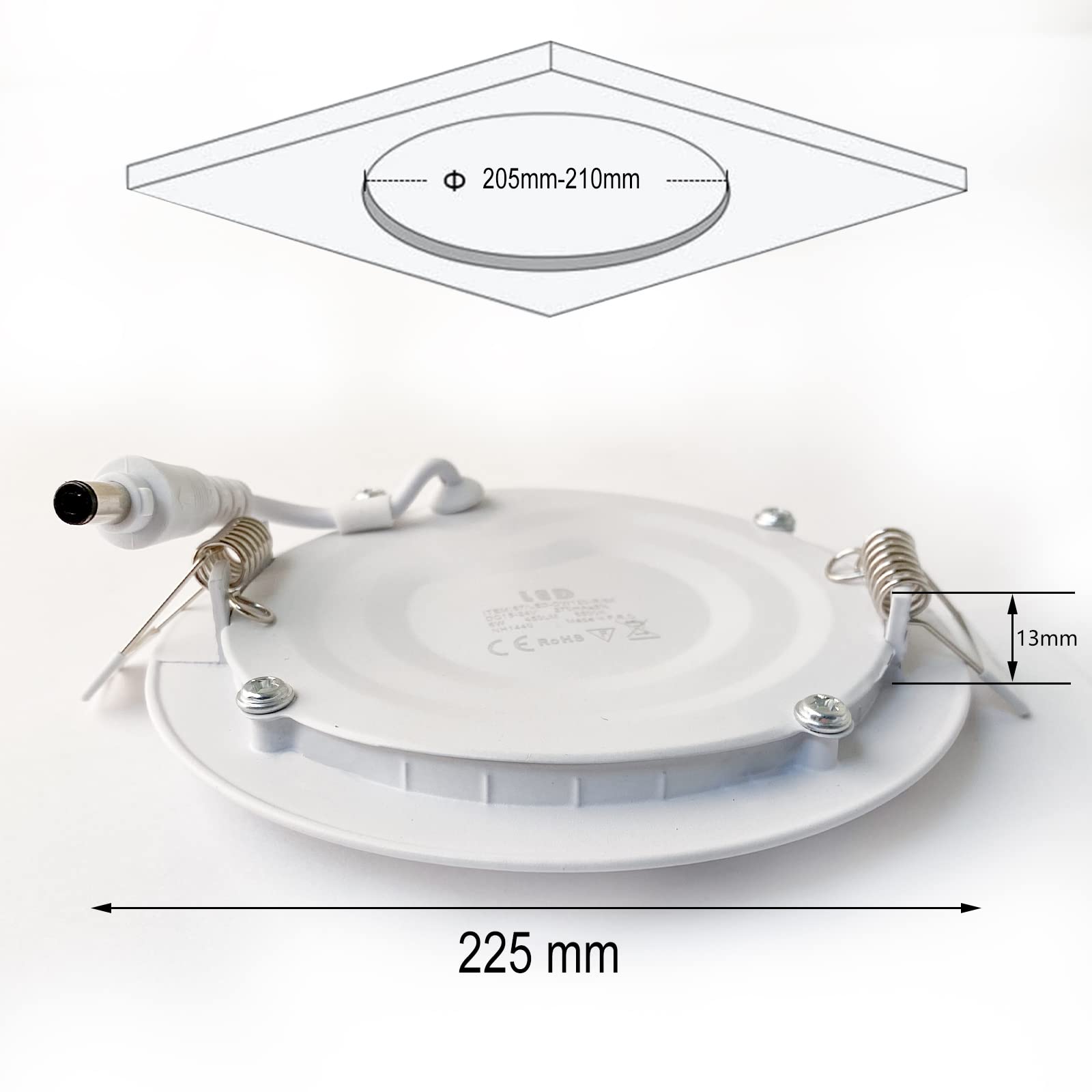 Offre spécial Lot 5 Downlight LED 18W Panel Extra plat, Spot Encastrable ø225 x 13mm 1450-1550LM 4000K