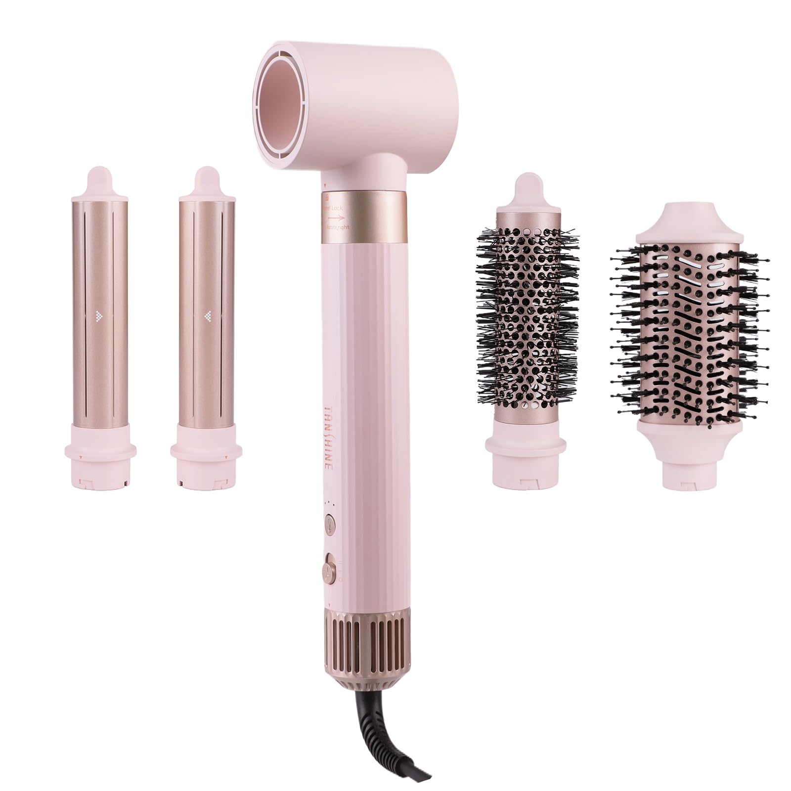 TANSHINE Blow Dryer Brush 5 in 1 Professional Hot Air Styler Hair Dryer Brush Styler Powerful High-Speed Dryer