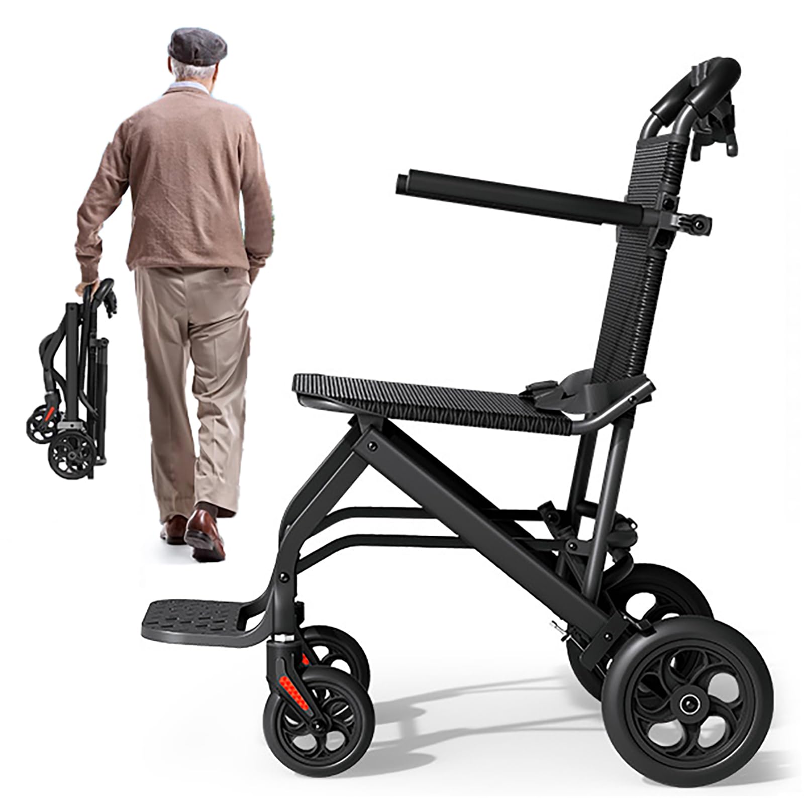 Amazon | 折り畳み 車椅子 車いす 5.2kg超軽量 コンパクト 自立型 介助