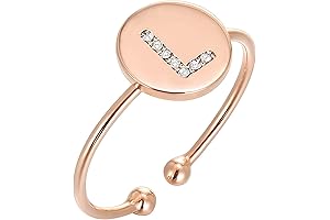 Liquidación de Anillos: Anillos Iniciales Chapados en Oro de 14K para Mujer