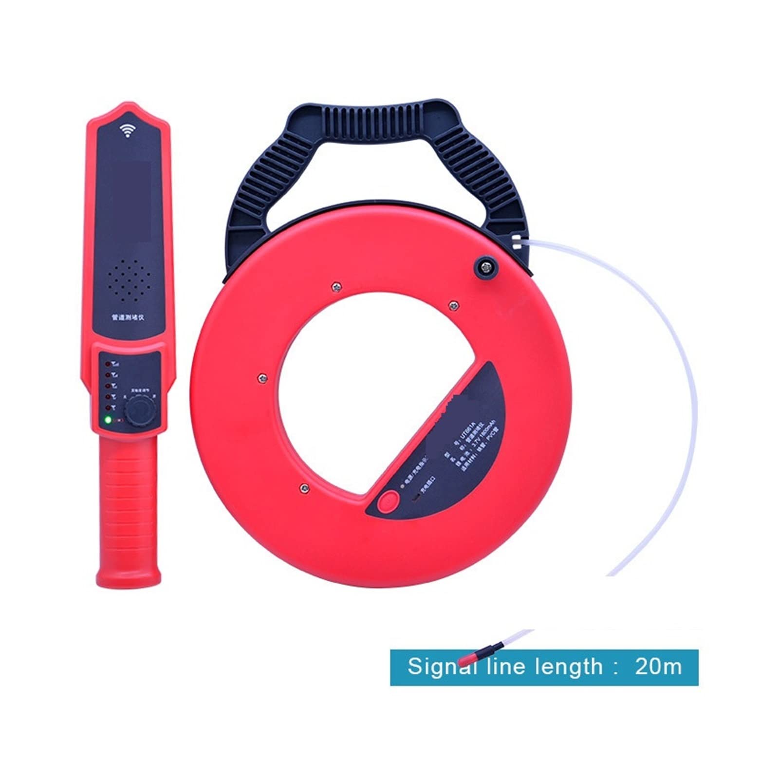 EDEDE Escáner de Pared, Detector de Bloqueo de tuberías de Hierro de PVC for Pared, Herramienta de diagnóstico, escáner, Bloqueo de tuberías, Instrumento de fontanería(20m)