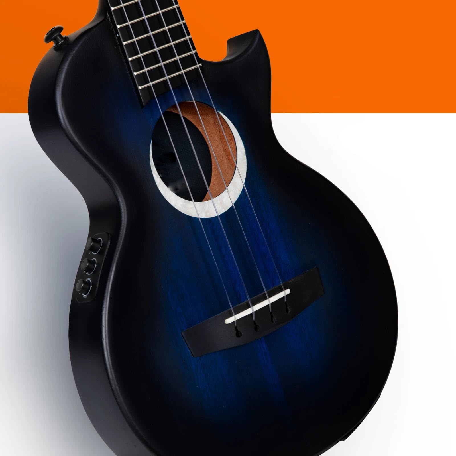 Typ Wydajności Ukulele Ukulele Mahoniowe W Całości Wykonane Z Litego Drewna 26 Cali Zestawie Pokrowiec I Pasek(Blue)