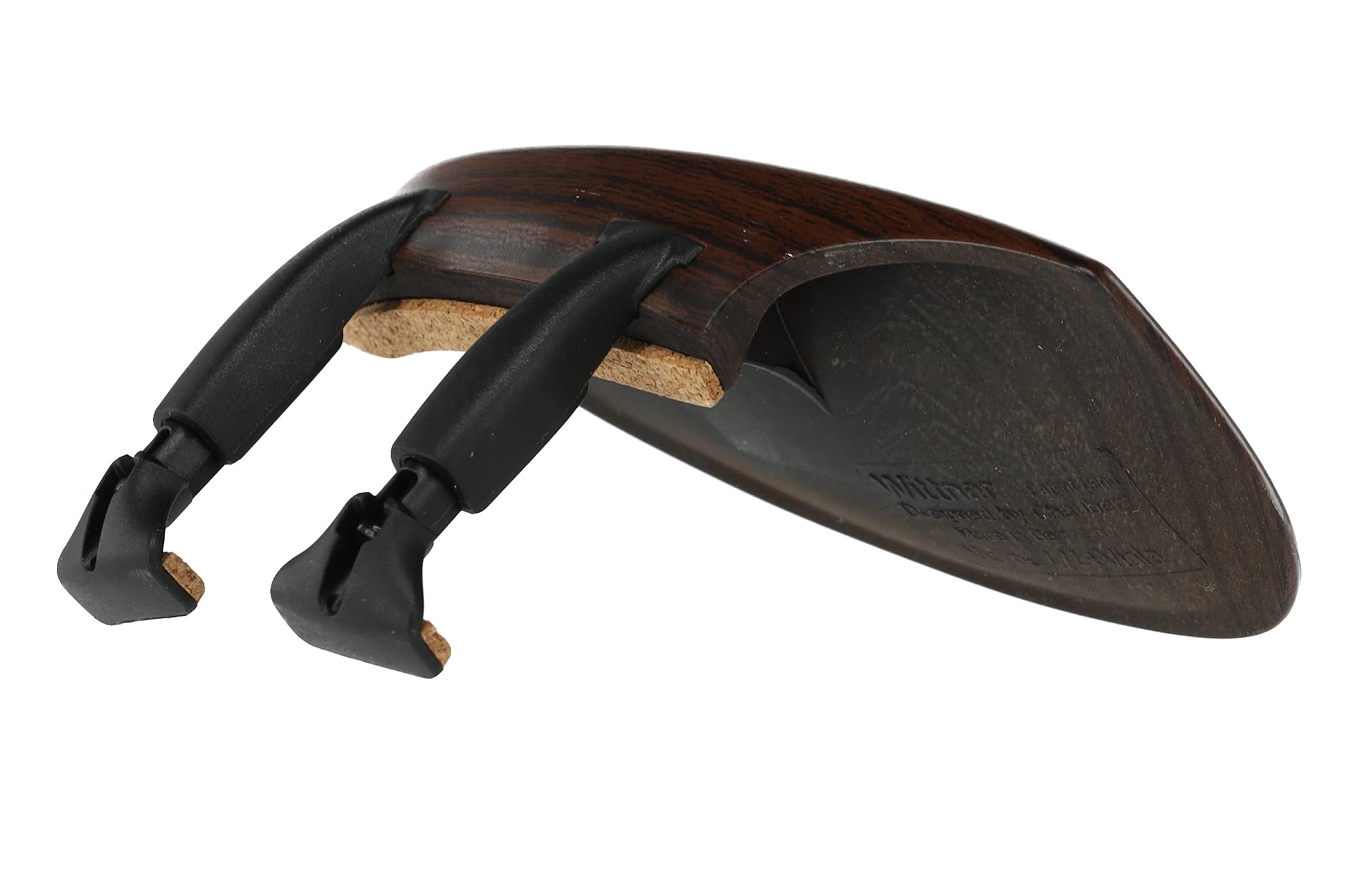 Mentoniera Wittner, mentoniera laterale per violino 4/4, in plastica high-tech, anatomica, testata per allergie, con cacciavite, color palissandro, 250111P, Made in Germany