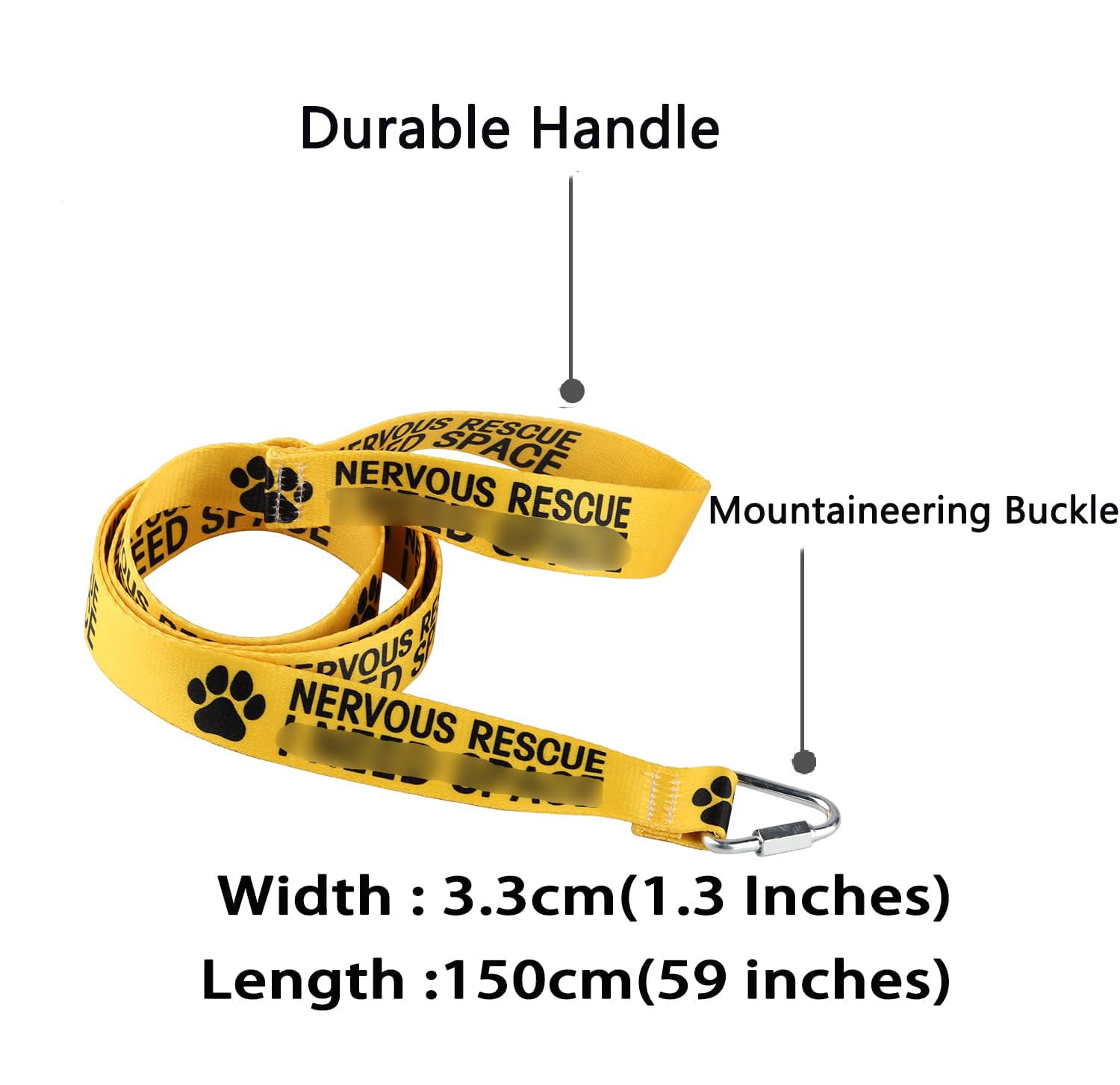 Lustige Hundeleine „Nervous Rescue“ – Gelb, 150 Cm, Aus Robustem Polyester