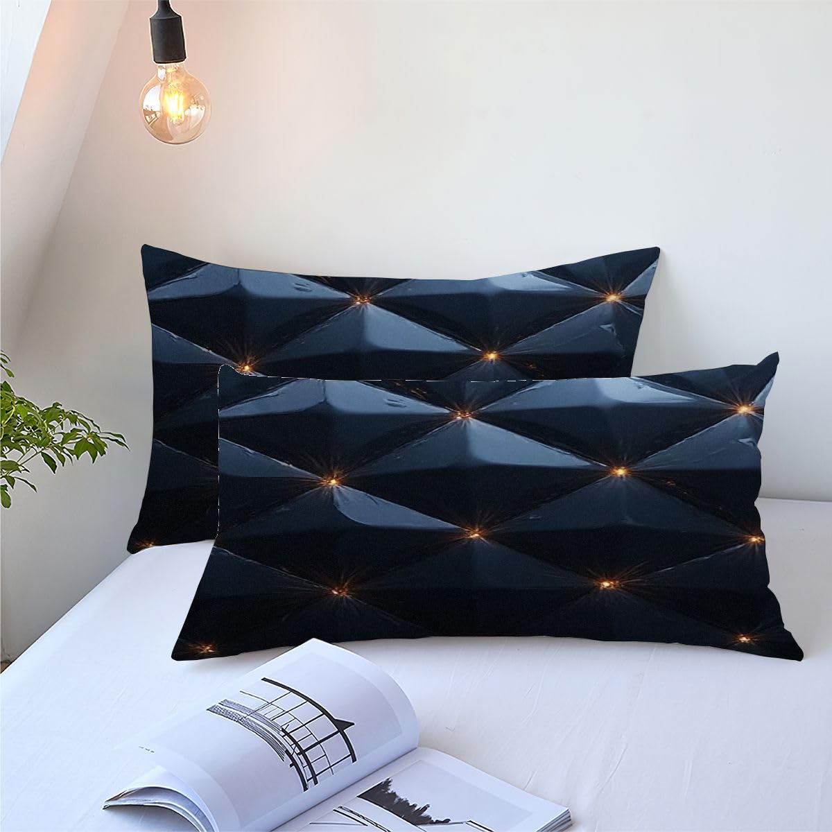Edredón Nordica Cama 150-220x240 cm Dibujos Negros, 3 Piezas Juego de Ropa para Adultos, 3D Edredón de Microfibra y 2 Funda de Almohada (220 x 240-50 x 75)