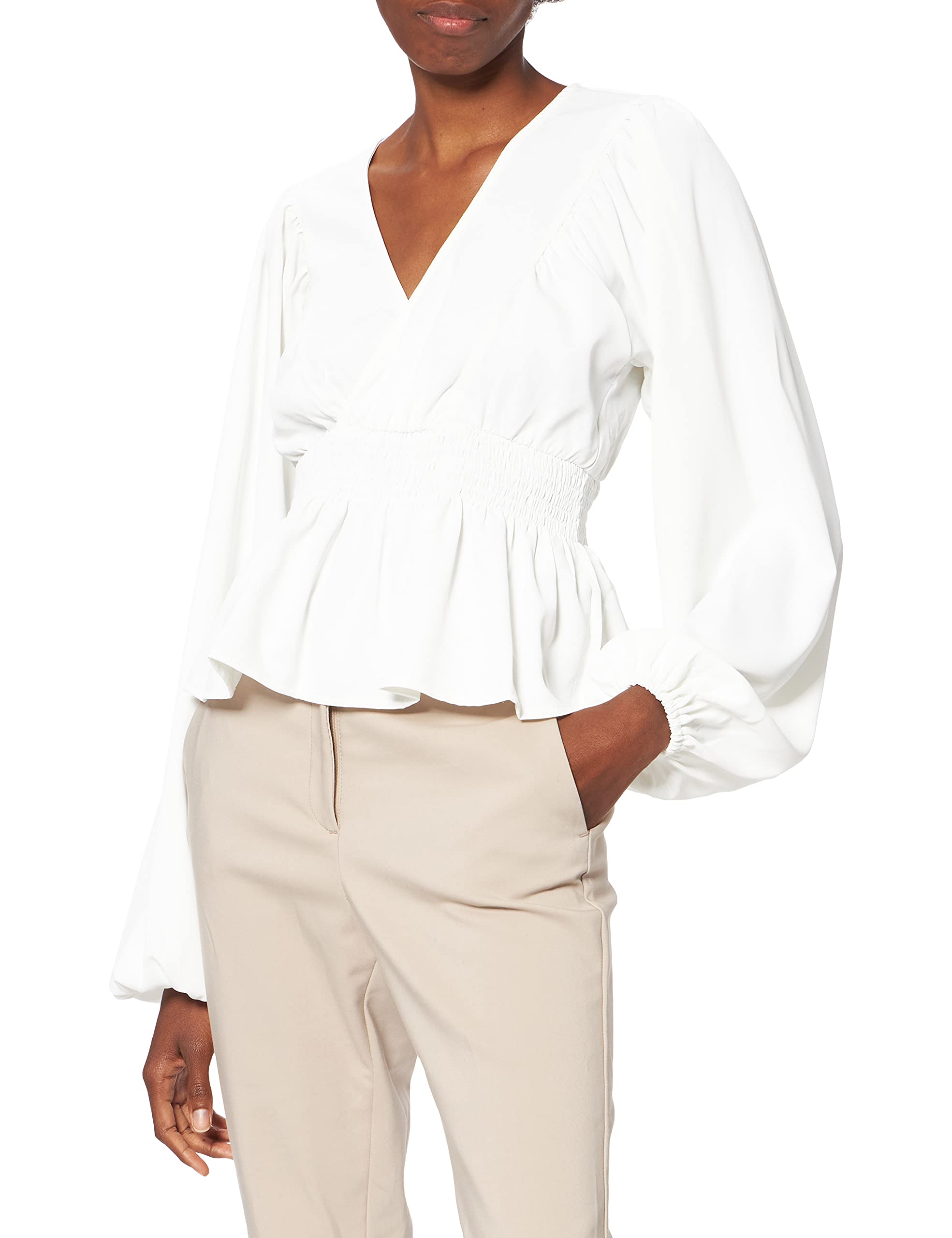 NA-KD Smocked Waist Blouse Blusas para Mujer