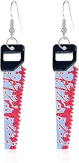 GBAHFY Halloween Ghost Face Knife Earrings Women Acrylic Drop Dangle Scream Gothic Statement Howling Skull Hypoallergenic Jewelry Gifts Lady Party Costume Decorations Accessories