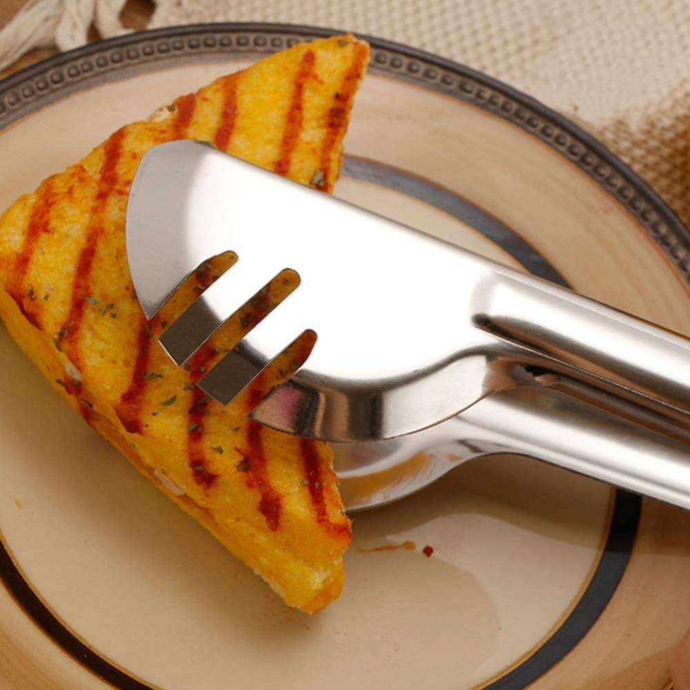 Pinze in acciaio inox, per barbecue, insalata, bistecca, antiscivolo, utensili da cucina per buffet