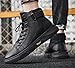 Men's Classic Italian High Top Leather Boots Non-Slip Shock Absorber Side Zipper Business Ankle Boots Classic Fashion Casual Round Toe Leather Chukka Boots (Color : Black, Size : 11)
