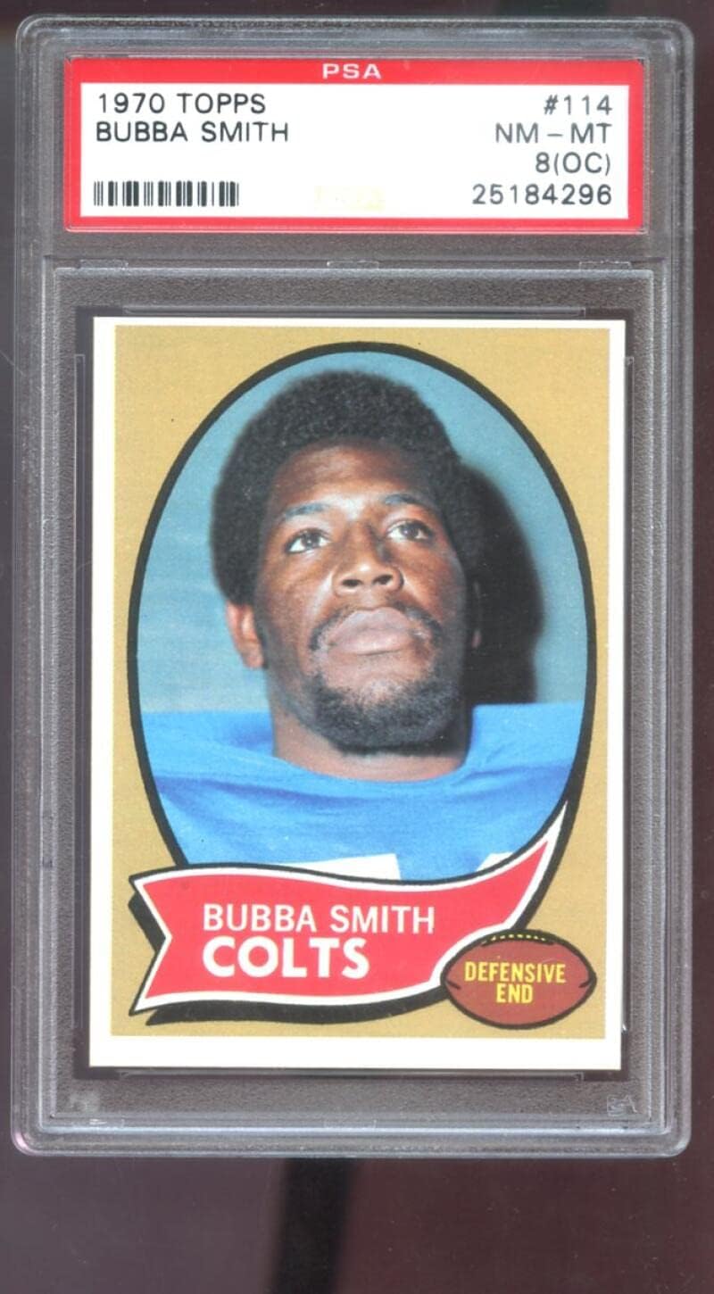 1970 Topps #114 Bubba Smith ROOKIE RC PSA 8 (OC) Graded Football Card Colts