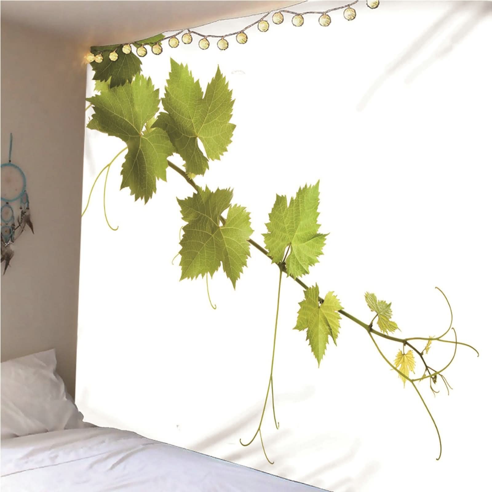Tapiz Macrame, Decoración Pared Cocina Sale De Poliéster Verde 350x256CM Regalo Mujer Adornos de Arte