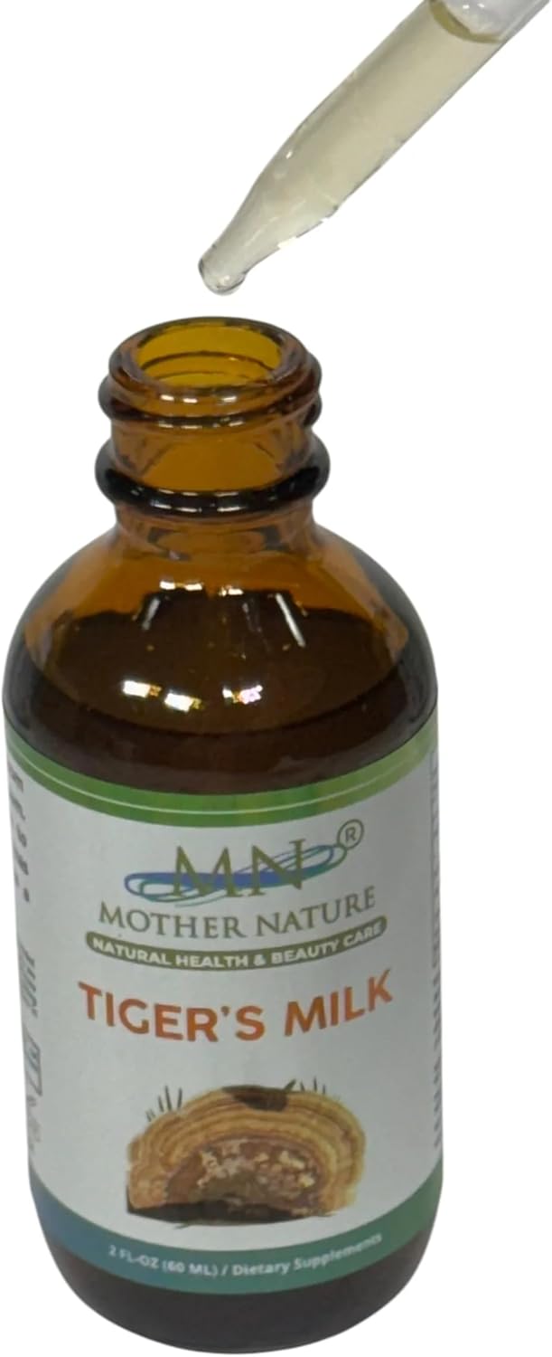 Mother Nature Tiger's Milk (Lignosus) Mushroom Liquid Extract - 500mg - 2 oz - Made in USA