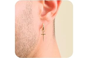Mens Cross Earrings For Men, 14K Cross Earrings for Men