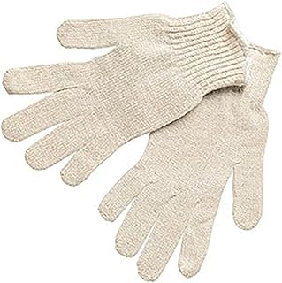 MCR Safety 9634L Economy Weight Seamless Knit Cotton/Poly Blend 7 Gauge Gloves with White Hem Cuff, Natural, Large, 1-Pair