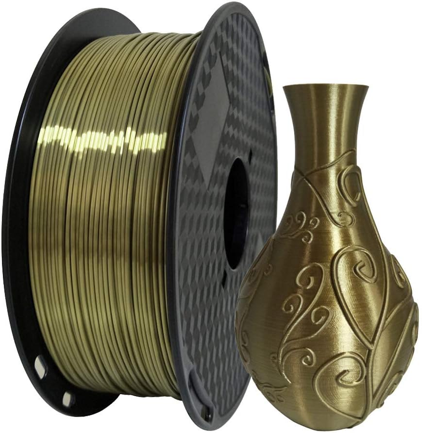 CC3D Silk Antique Gold PLA Filament 1.75 mm 1KG 3D Printer Filament 2.2LBS 3D Printing Material Silky Shiny Metallic Metal Bronze Brass Old Gold Color PLA