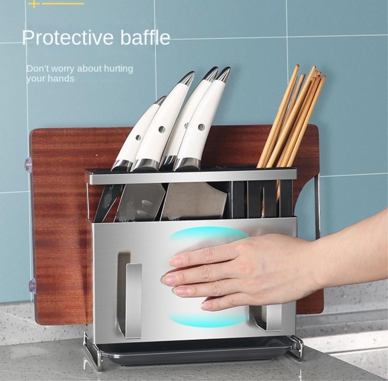 Blok na Noże Bez Noży Uchwyt Na Nóż Kuchenny Ze Stali Nierdzewnej Storage Organizer Stojak Na Noże Stojak Metalowy Blok Noża Narzędzie Do Gotowania Uchwyt na Nóż Pusty (Color : B)
