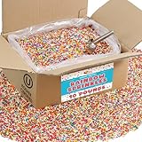 Rainbow Sprinkles Bulk - 10 LB Case - Wholesale Jimmies for Bakeries & Ice Cream Shops - Kosher, Vibrant Toppings for Cakes, Cupcakes & Desserts