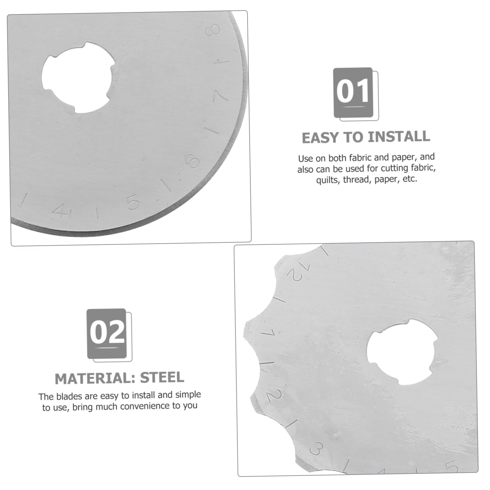 Tofficu 40piezas Cuchillas De Para Cutter Rotatorio De Compatible y Para Acolchado y Manualidades Rectos Ondulados y
