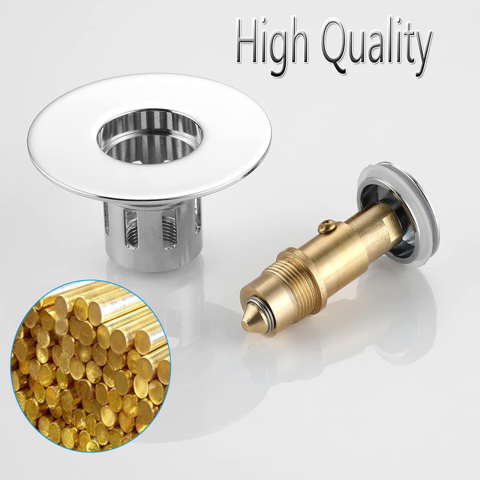 2 Tappi Per Lavandino Con Filtro Pop-Up - Universali Per Fori Da 28-35 Mm, Acciaio Inox - Foto 9