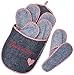 Price comparison product image Guest Slippers with "Willkommen Herz" Motif, Set of 6, Non-Slip in ABS (Acrylonitrile Butadiene Styrene) Size: One size