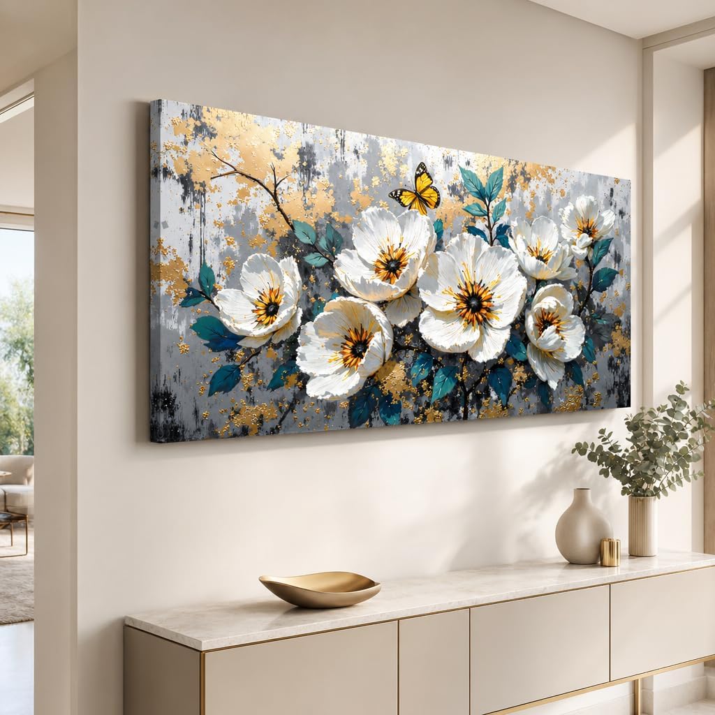 SHYART Wall Art Flower Abstract Canvas Painting, 40x20in image 4
