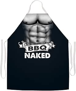 Amazon.com: Attitude Aprons Shirtless BBQ Naked Adjustable Apron; Black