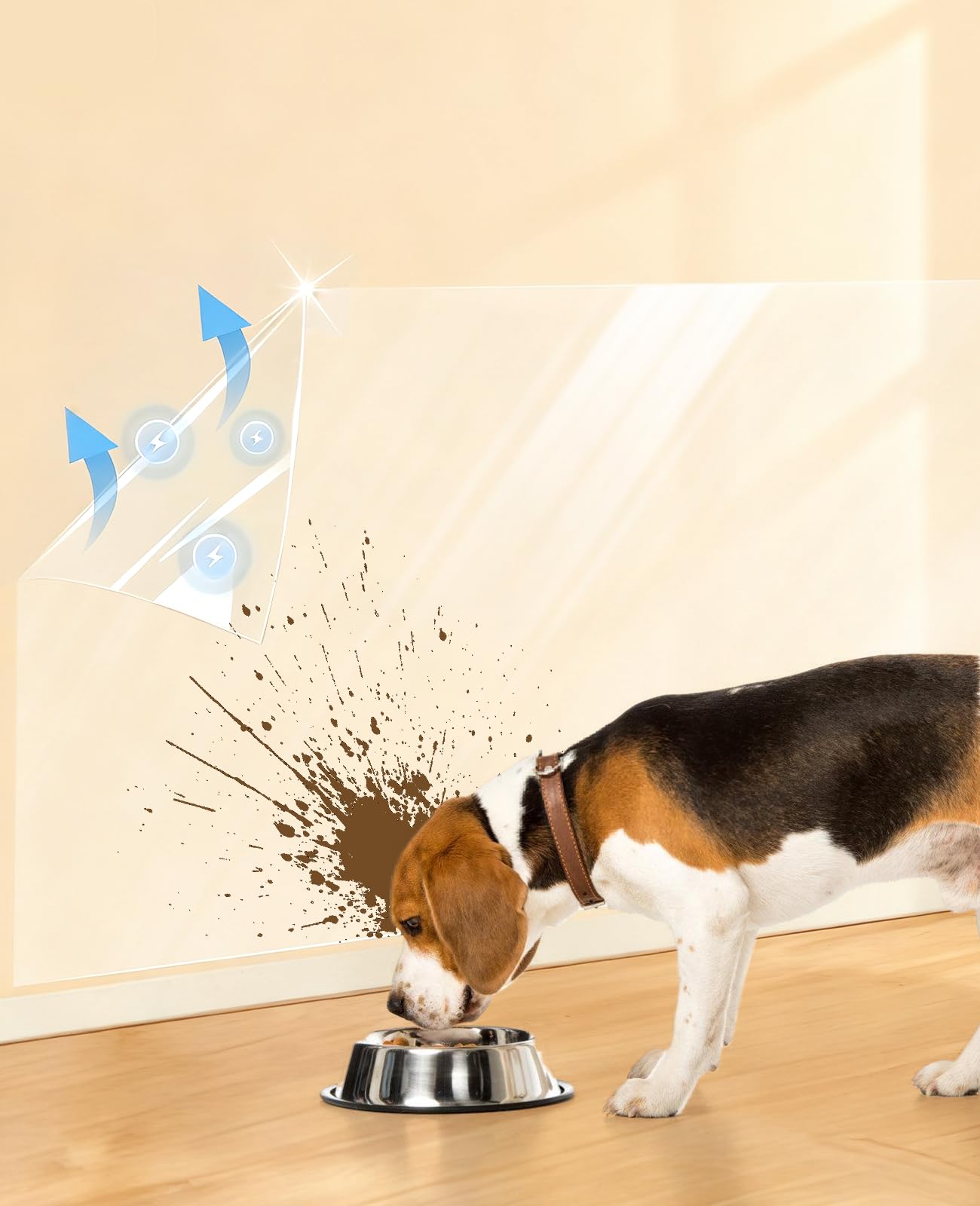 Wandschutzfolie Elektrostatisch, 40 x 500cm Transparent Selbstklebende Folie, Spritzschutz Wand Schutzfolie für Wände, Küche, Möbel, Büro, Schule - 2