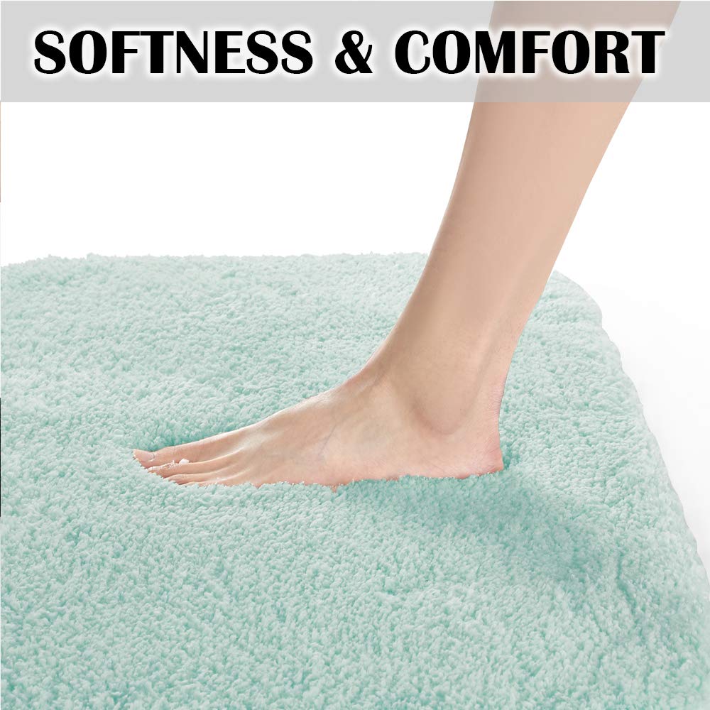 Suchtale - Tappeto da bagno antiscivolo per bagno, assorbente, in morbida microfibra, lavabile in lavatrice, per il bagno 20" x 32" acqua