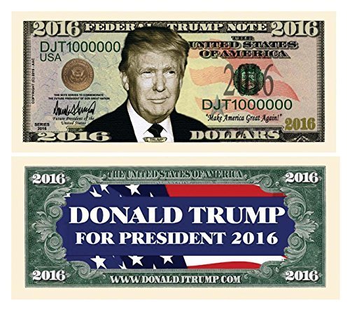 American Art Classics Donald Trump 2016 Presidential Dollar Bill in Currency Holder