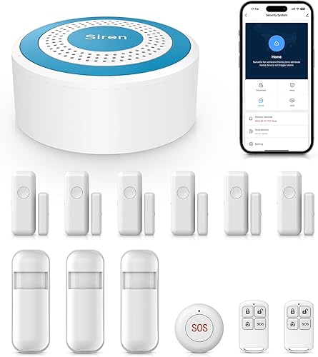 Vista 10 de YBJ Sistema de alarma para seguridad del hogar Kit de 16 piezas – Sistema de seguridad para el hogar Ampliable Fácil configuración Control