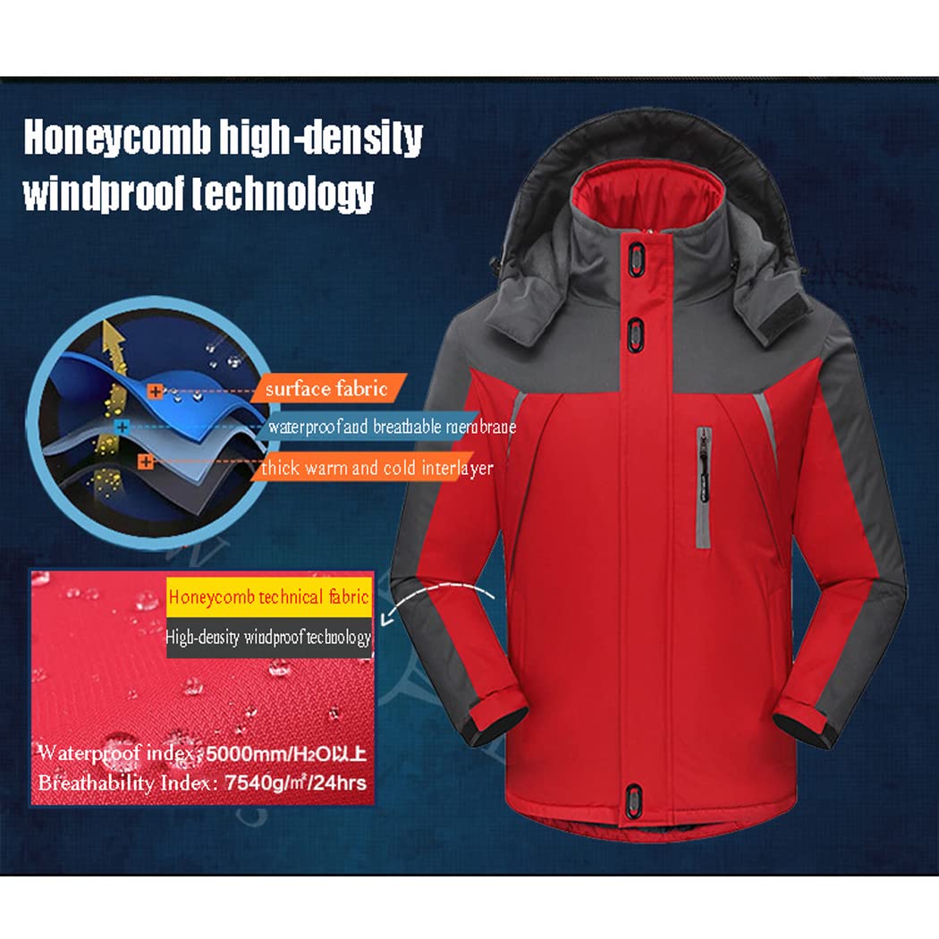 Męska kurtka narciarska Wodoodporna górska kurtka snowboardowa Wiatroodporny polar Ciepły płaszcz przeciwdeszczowy z kapturem Zimowy płaszcz śnieżny