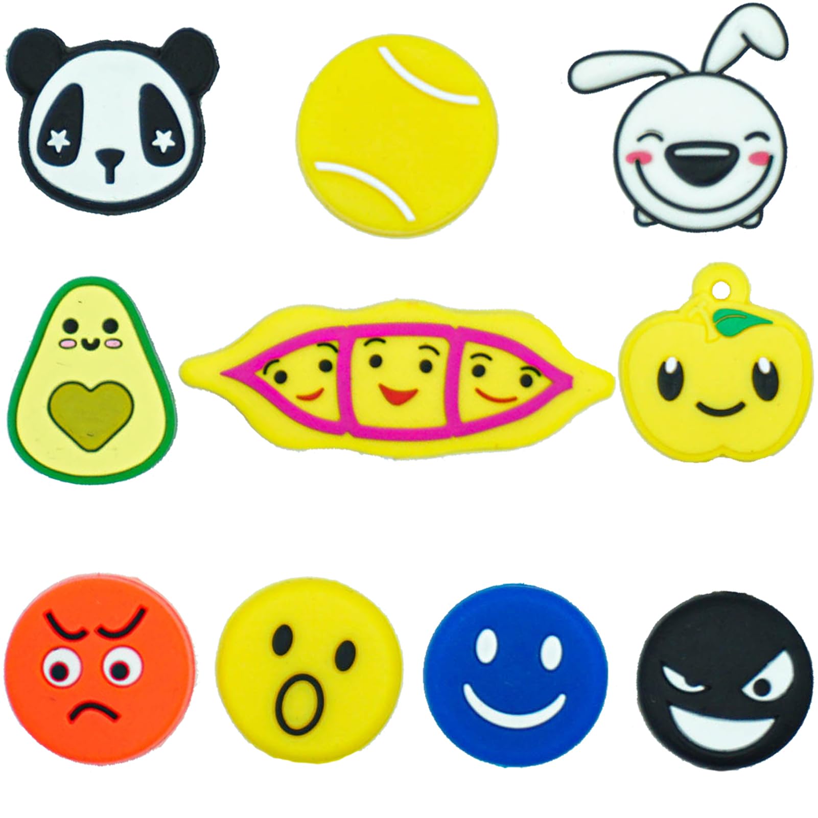 Tennis Racket Vibration Dampener 10 Pack, with 4 Distinctive Categories of Designs, Tennis Shock Absorber, Excel on The Tennis Court, Perfect Tennis Gift